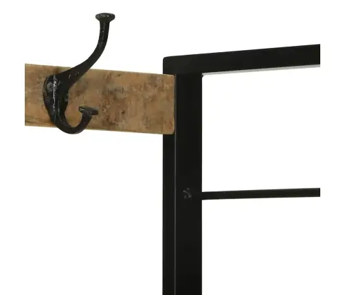 Apģērbu Statīvs Ar Āķiem Un Plauktiem 110X40X179 Cm Ciets Raupjš Mango Koks Vidaxl
