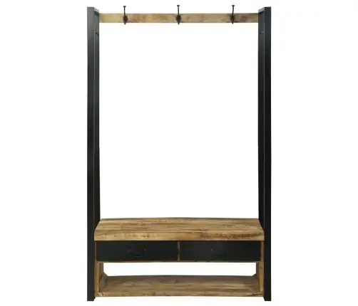 Apģērbu Statīvs Ar Āķiem Un Plauktiem 110X40X179 Cm Ciets Raupjš Mango Koks Vidaxl