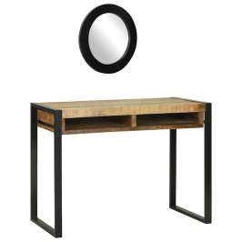 Tērpu Galds Ar Plauktu Brūna 100 X 50 X 75 Cm Mango Masīvkoks Vidaxl