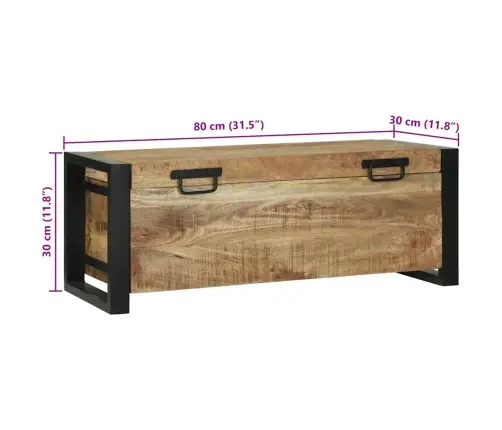 Hoidukirstud Ladustamisega Pruun 80 X 30 X 30 Cm Mangopuit