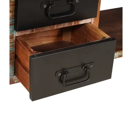 Laikymo Suolas Įvairiaspalvis Perdirbtos Medienos Masyvas