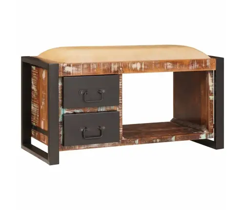 Laikymo Suolas Įvairiaspalvis Perdirbtos Medienos Masyvas