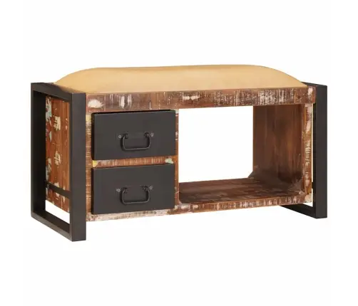 Laikymo Suolas Įvairiaspalvis Perdirbtos Medienos Masyvas