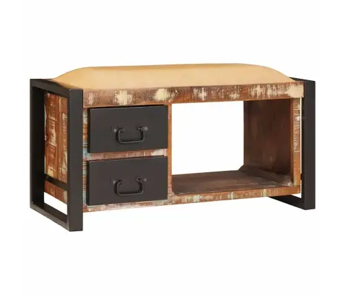 Laikymo Suolas Įvairiaspalvis Perdirbtos Medienos Masyvas