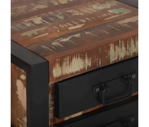 Telefona Statīvs Daudzkrāsains 40X40X80 Cm Cietais Atjaunotais Koks Vidaxl