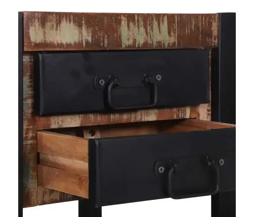 Telefona Statīvs Daudzkrāsains 40X40X80 Cm Cietais Atjaunotais Koks Vidaxl