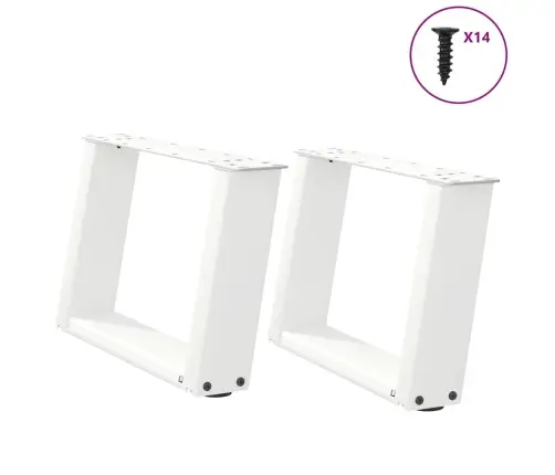 Kafijas Galdiņa Kājas, 2 Gab., U-Veida, Baltas, 40X(30-31) Cm, Tērauds Vidaxl