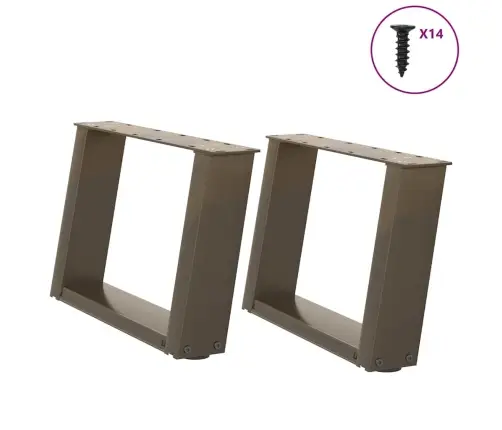 Kafijas Galdiņa Kājas, 2 Gab., U-Veida, Dabīgs Tērauds, 40X(30-31) Cm Vidaxl