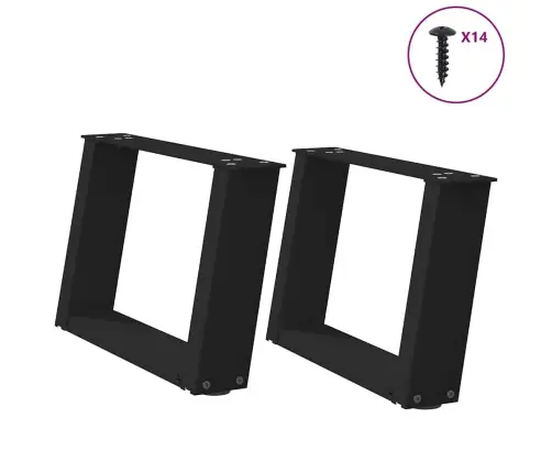 Kafijas Galdiņa Kājas, 2 Gab., U-Veida, Melnas, 50X(30-31) Cm, Tērauds Vidaxl