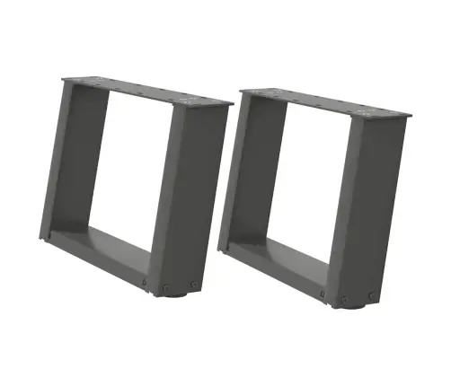 Kafijas Galdiņa Kājas, 2 Gab., U-Veida, Antracīta Krāsā, 50X(30-31) Cm, Tērauds Vidaxl