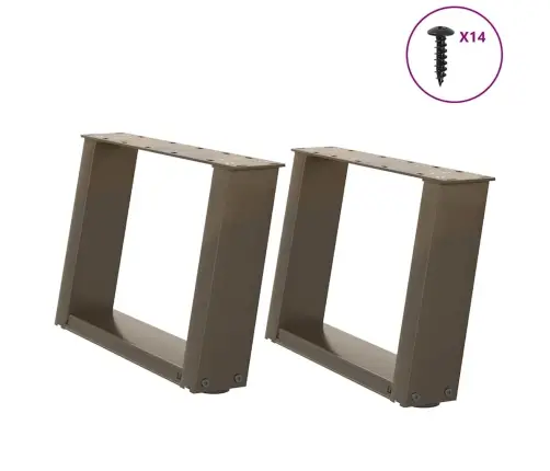 Kafijas Galdiņa Kājas, 2 Gab., U-Veida, Dabīgs Tērauds, 50X(30-31) Cm Vidaxl