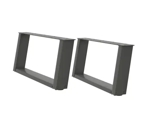 Kafijas Galdiņa Kājas, 2 Gab., U-Veida, Antracīta Krāsā, 60X(30-31) Cm, Tērauds Vidaxl