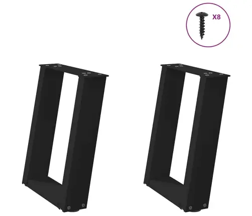 Kafijas Galdiņa Kājas, 2 Gab., U-Veida, Melnas, 28X(42-43) Cm, Tērauds Vidaxl