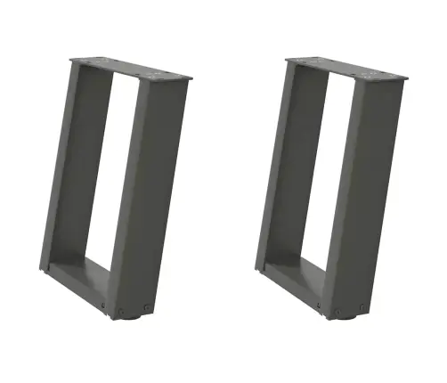 Kafijas Galdiņa Kājas, 2 Gab., U-Veida, Antracīta Krāsā, 28X(42-43) Cm, Tērauds Vidaxl