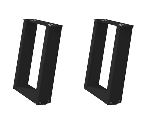 Kafijas Galdiņa Kājas, 2 Gab., U-Veida, Melnas, 38X(42-43) Cm, Tērauds Vidaxl