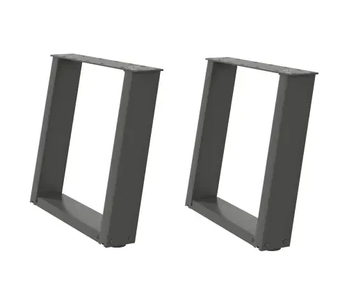 Kafijas Galdiņa Kājas, 2 Gab., U-Veida, Antracīta Krāsā, 50X(42-43) Cm, Tērauds Vidaxl