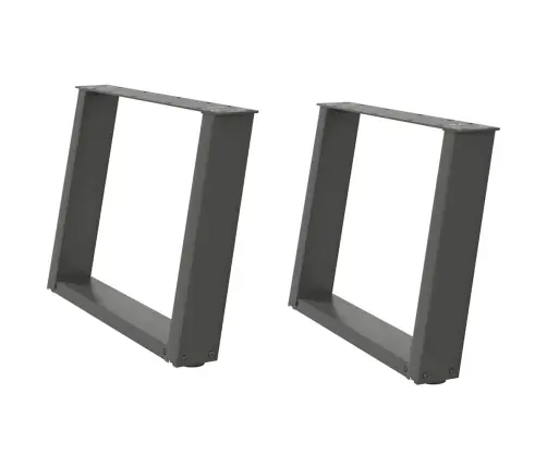 Kafijas Galdiņa Kājas, 2 Gab., U-Veida, Antracīta Krāsa, 60X(42-43) Cm, Tērauds Vidaxl