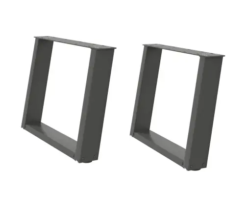 Kafijas Galdiņa Kājas, 2 Gab., U-Veida, Antracīta Krāsā, 70X(42-43) Cm, Tērauds Vidaxl