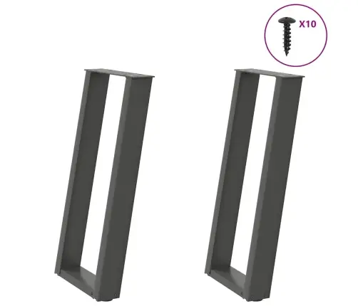 Konsoles Galda Kājas, 2 Gab., U-Veida, Antracīta Krāsā, 28X(72-73) Cm, Tērauds Vidaxl