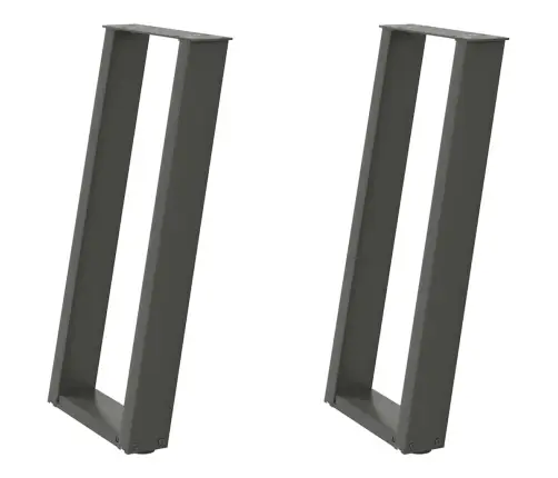 Konsoles Galda Kājas, 2 Gab., U-Veida, Antracīta Krāsā, 28X(72-73) Cm, Tērauds Vidaxl