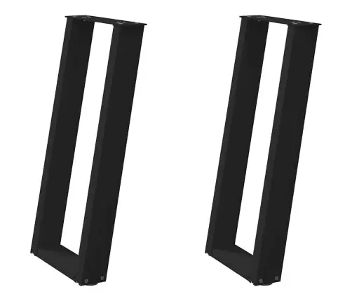 Konsolinio Staliuko Kojelės, U Formos, 2 Vnt., Juodos, 38X(72-73) cm Plienas