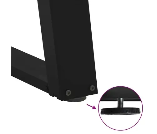 Konsolinio Staliuko Kojelės, U Formos, 2 Vnt., Juodos, 38X(72-73) cm Plienas