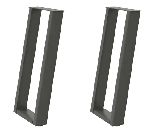 Konsolinio Stalo Kojos, U Formos, 2 Vnt., Antracito Spalvos, 38X(72-73) cm Plienas