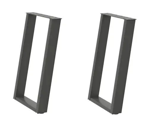 Valgomojo Stalo Kojos, U Formos, 2 Vnt., Antracito Spalvos, 60X(72-73) cm Plienas