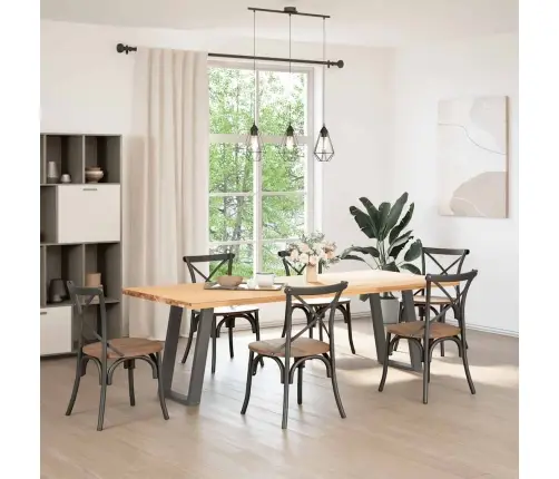 Valgomojo Stalo Kojos, U Formos, 2 Vnt., Antracito Spalvos, 60X(72-73) cm Plienas