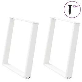 Ēdamgalda Kājas, 2 Gab., U-Veida, Baltas, 70X(72-73) Cm, Tērauds Vidaxl