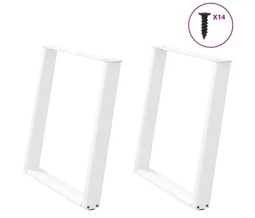 Ēdamgalda Kājas, 2 Gab., U-Veida, Baltas, 70X(72-73) Cm, Tērauds Vidaxl