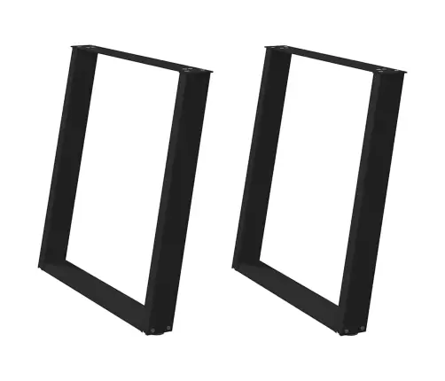 Ēdamgalda Kājas, 2 Gab., U-Veida, Melnas, 80X(72-73) Cm, Tērauds Vidaxl