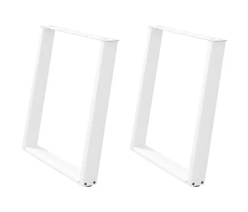 Ēdamgalda Kājas, 2 Gab., U-Veida, Baltas, 80X(72-73) Cm, Tērauds Vidaxl