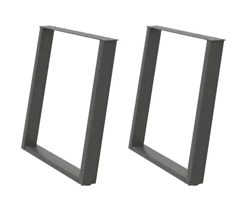 Ēdamgalda Kājas, 2 Gab., U-Veida, Antracīta Krāsā, 80X(72-73) Cm, Tērauds Vidaxl