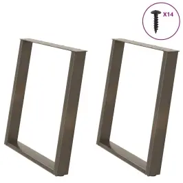 Valgomojo Stalo Kojelės, U Formos, 2 Vnt., Natūralus Plienas, 80X(72-73) cm Plienas