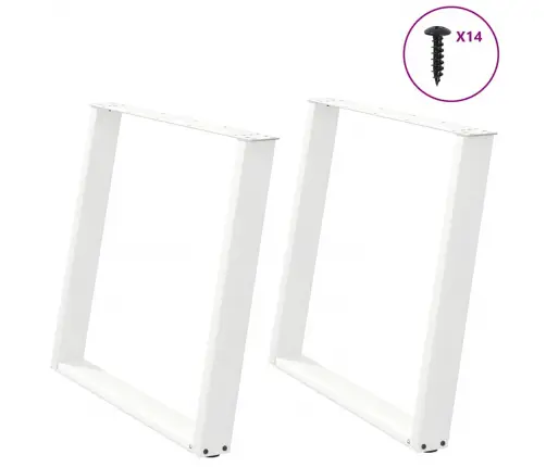 Ēdamgalda Kājas, 2 Gab., U-Veida, Baltas, 90X(72-73) Cm, Tērauds Vidaxl