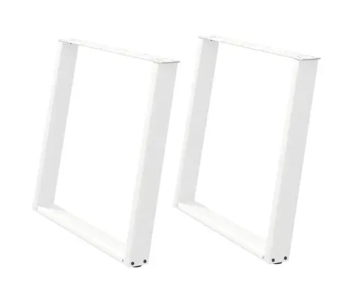 Ēdamgalda Kājas, 2 Gab., U-Veida, Baltas, 90X(72-73) Cm, Tērauds Vidaxl