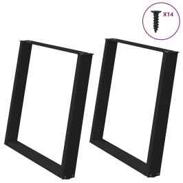 Ēdamgalda Kājas, 2 Gab., U-Veida, Melnas, 100X(72-73) Cm, Tērauds Vidaxl