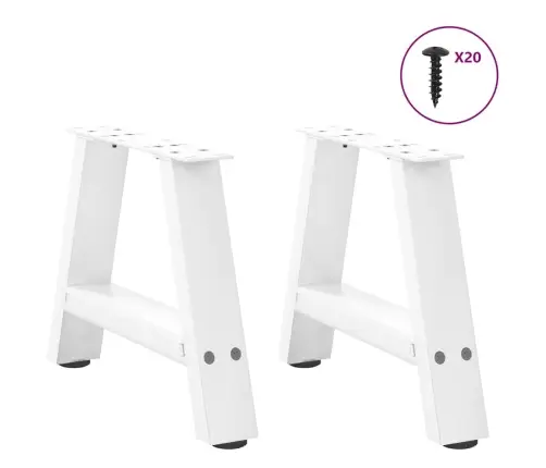 Kafijas Galdiņa Kājas, 2 Gab., A-Veida, Baltas, 40X(30-31) Cm, Tērauds Vidaxl