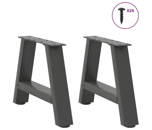 Kafijas Galdiņa Kājas, 2 Gab., A-Veida, Antracīta Krāsā, 50X(30-31) Cm, Tērauds Vidaxl