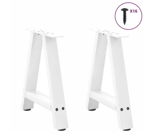 Kafijas Galdiņa Kājas, 2 Gab., A-Veida, Baltas, 38X(42-43) Cm, Tērauds Vidaxl