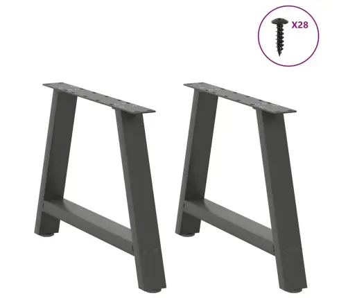 Kafijas Galdiņa Kājas, 2 Gab., A-Veida, Antracīta Krāsā, 60X(42-43) Cm, Tērauds Vidaxl