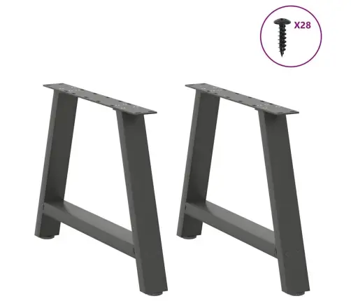 Kafijas Galdiņa Kājas, 2 Gab., A-Veida, Antracīta Krāsā, 70X(42-43) Cm, Tērauds Vidaxl