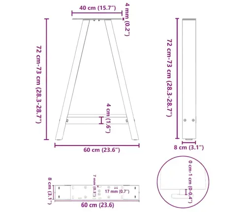 Valgomojo Stalo Kojelės, A Formos, 2 Vnt., Juodos, 60X(72-73) cm Plienas