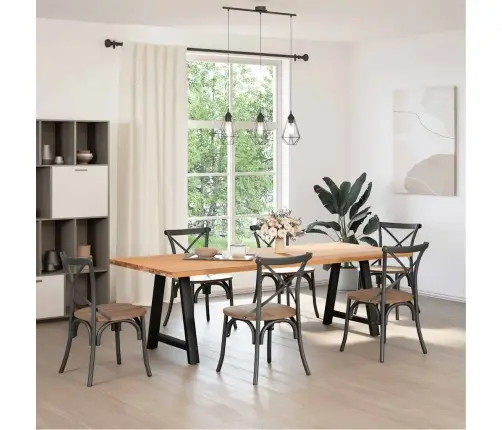 Ēdamgalda Kājas, 2 Gab., A-Veida, Melnas, 70X(72-73) Cm, Tērauds Vidaxl