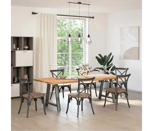 Valgomojo Stalo Kojos, 2 Vnt., Antracito Spalvos, 80X(72-73) cm Plienas, A Formos