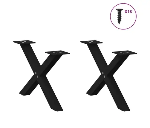 Kafijas Galdiņa Kājas, 2 Gab., X-Veida, Melnas, 50X(30-31) Cm, Tērauds Vidaxl