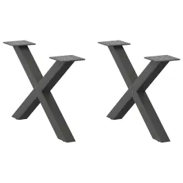 Kafijas Galdiņa Kājas, 2 Gab., X-Veida, Antracīta Krāsā, 50X(30-31) Cm, Tērauds Vidaxl