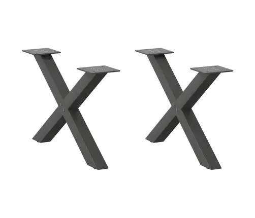 Kafijas Galdiņa Kājas, 2 Gab., X-Veida, Antracīta Krāsā, 50X(30-31) Cm, Tērauds Vidaxl