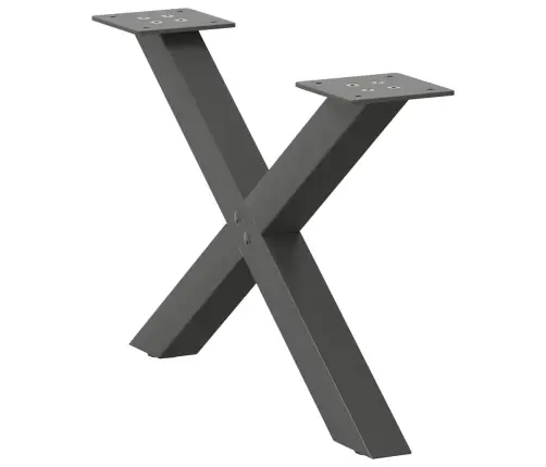 Kafijas Galdiņa Kājas, 2 Gab., X-Veida, Antracīta Krāsā, 50X(30-31) Cm, Tērauds Vidaxl